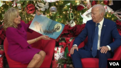 သမ္မတကတော်က “'Twas the Night Before Christmas” ဆိုတဲ့ ဂန္ဓဝင် ကလေးပုံပြင်စာအုပ်ကို ဆေးရုံတက်နေကြရတဲ့ ကလေးငယ်တွေအား ဖတ်ပြ