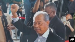 Malaysia's former Prime Minister Muhyiddin Yassin arrives at a courthouse to face corruption charges in Kuala Lumpur, Malaysia, March 10, 2023