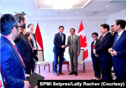 Presiden Joko Widodo meminta dukungan Perdana Menteri (PM) Kanada Justin Trudeau terkait perjanjian kerja sama ekonomi kedua negara. (Foto: Courtesy/BPMI Setpres/Laily Rachev)