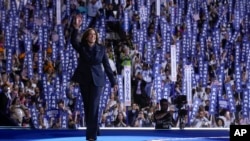 Kamala Harris na convenção do partido Democrata