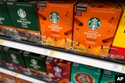 Starbucks' Pumpkin Spice coffee pods are displayed at a Target store, Aug. 23, 2023, in New York.