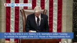 VOA60 America - US House Removes McCarthy as Speaker of House