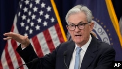 Federal Reserve Board Chair Jerome Powell speaks during a news conference at the Federal Reserve in Washington, March 22, 2023. 