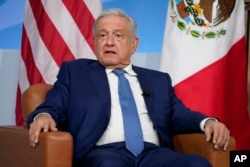 FILE - Mexican President Andres Manuel Lopez Obrador attends a meeting in San Francisco, Nov. 17, 2023.