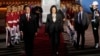 U.S. Vice President Kamala Harris, center, walks with Indonesian Health Minister Budi Gunadi Sadikin upon her arrival to attend the ASEAN Summit, at Soekarno-Hatta International Airport in Tangerang, near Jakarta, Indonesia, Sept. 5, 2023.