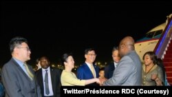 Rais Félix Tshisekedi akiwasili nchini China Mei 24, 2023. (Twitter/Présidence RDC)