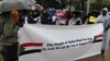 Sudanese Americans demonstrate at the While House to urge support for people affected by conflict in Sudan, Sept. 23, 2023. Whashington DC.