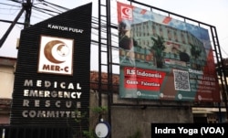 Kantor pusat Medical Emergency Rescue Committee (MER-C) Indonesia di Jakarta. (VOA/Indra Yoga)