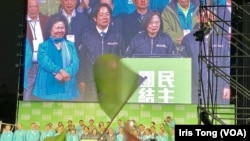 2020年台灣總統大選民進黨的蔡英文成功連任，這次選舉吸引大批香港觀選團。（美國之音 湯惠芸）
