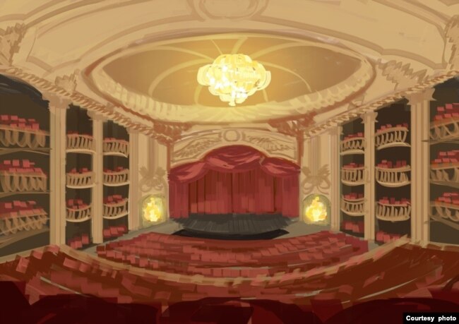 Gambar auditorium pentas ballet tempat Kishika kemudian membakar dirinya (foto: courtesy).