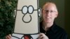 Scott Adams, pencipta komik Dilbert, berpose dengan potret karakter Dilbert di studionya di Dublin, California, 26 Oktober 2006. (Foto: Marcio Jose Sanchez/AP Photo, arsip)