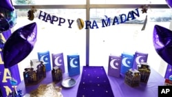 FILE - Ramadan decorations are displayed at a Party City store in Dearborn, Michigan, on March 23, 2023.