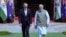 Australian Prime Minister Anthony Albanese and his Indian counterpart Narendra Modi arrive to attend a photo opportunity ahead of their meeting at Hyderabad House in New Delhi, India, March 10, 2023.