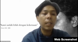 Koordinator Komisi Untuk Orang Hilang dan Korban Tindak Kekerasan (KontraS), Dimas Bagus Arya. (Courtesy: Screenshot)