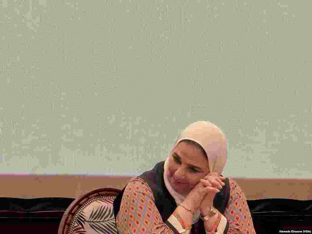 During her AIWFF talk “Cinema and Social Awareness,” Egyptian Minister of Social Solidarity Nevine el-Kabbaj says, “I’ve met with local female entrepreneurs to discuss their main issues,” from early marriage to poverty. Aswan, Egypt, April 22, 2024.