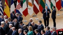 Các nhà lãnh đạo đến tham gia cuộc họp thượng đỉnh của EU ở Bỉ hồi tháng 3/2024.