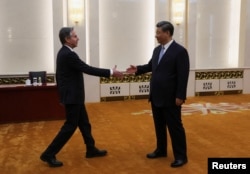 U.S. Secretary of State Antony Blinken meets Chinese President Xi Jinping in the Great Hall of the People in Beijing, China, June 19, 2023.