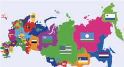 Карта, не которой показаны страны, на которые может распасться Россия