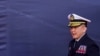 台湾海军司令唐华在台湾宜兰的一处港口参加六艘台湾制造的沱江级巡逻舰的交船仪式。(2024年3月26日)