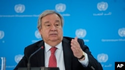 Sekretari i Përgjithshëm i OKB-së, Antonio Guterres duke folur nga Nairobi, Kenia (3 maj 2023)