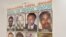 FILE: Fulgence Kayishema (top row R) is seen on a wanted poster on the wall at the Genocide Fugitive Tracking Unit office, in Gishushu, in Kigali on May 25, 2023. Fulgence Kayishemawas , one of the last four fugitives sought for their role in the 1994 Rwanda genocide.