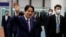 Taiwan’s Vice President William Lai waves inside Taoyuan International Airport following his trip to the United States and Paraguay, in Taoyuan, Taiwan, Aug. 18, 2023.
