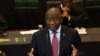 FILE - South African President Cyril Ramaphosa responds to a parliamentary debate on his state of the nation address in Cape Town, South Africa, Feb. 16, 2023.