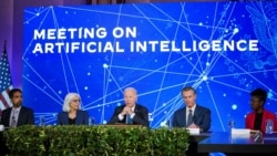 美國總統拜登、加州州長加文紐瑟姆和其他官員於 2023 年 6 月 20 日在美國加州舊金山出席人工智能小組會議。