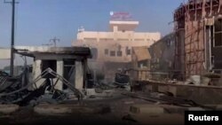 A general view of the damaged East Nile Hospital in Khartoum, Sudan, in this screen grab taken from a social media video released on May 15, 2023. (RSF via Reuters)