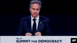 U.S. Secretary of State Antony Blinken delivers remarks at the third Summit for Democracy, in Seoul, South Korea, March 18, 2024.