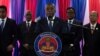 El nuevo Primer Ministro interino de Haití, Michel Patrick Boisvert, se dirige a la audiencia después de que un consejo de transición asumió el poder con el objetivo de devolver la estabilidad al país, el 25 de abril 2024. [REUTERS]