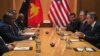 (FILE) U.S. State Secretary Antony Blinken attends a meeting with Papua New Guinea's Prime Minister.