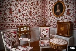 This picture shows furniture in a salon, part of the private apartments of Queen Marie-Antoinette de Habsbourg-Lorraine at Versailles on June 19, 2023. The private rooms will reopen to the public June 20, 2023, following restorations.