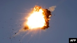 This photo taken from a position in northern Israel shows a Hezbollah UAV intercepted by Israeli air forces over north Israel.&nbsp;The Israeli military announced that it was conducting pre-emptive strikes in Lebanon after detecting preparations for &quot;large-scale&quot; attacks by the Iran-backed militant group Hezbollah.&nbsp;