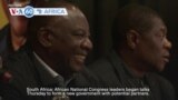 VOA60 Africa - South Africa: ANC begins talks to form new government with potential partners