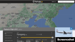 고려항공(Air Koryo) JS151편이 평양 순안공항을 출발해 중국 상공을 비행 중이다. 자료=FlightRadar24