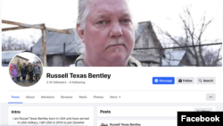 The Facebook page of Russell Bently, a U.S. national who local police said on April 12, 2024, has gone missing while in the Russian-controlled Donetsk region in eastern Ukraine.