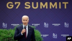 El presidente de EEUU, Joe Biden, habla en una conferencia de prensa después de la cumbre del G7 en Hiroshima, Japón, el 21 de mayo de 2023.