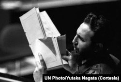 Fidel Castro, entonces Primer Ministro de Cuba, dirigiéndose a la Asamblea General, el 26 de septiembre de 1960 (Photo/Yutaka Nagata)