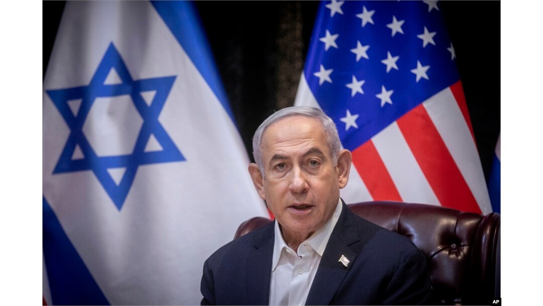 FILE - Israeli Prime Minister Benjamin Netanyahu speaks during a meeting with U.S. President Joe Biden in Tel Aviv, Israel, on Oct. 18, 2023.