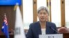 Menteri Luar Negeri Australia Penny Wong di kantor Kementerian Luar Negeri Korea Selatan di Seoul, 30 Juli 2024. (JEON HEON-KYUN/Pool via REUTERS)