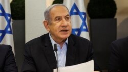 FILE - Israeli Prime Minister Benjamin Netanyahu speaks during the weekly cabinet meeting at the Defense Ministry in Tel Aviv, Jan. 7, 2024.