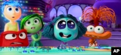 ภาพจาก Disney/Pixar เผยให้เห็นตัวแทนอารมณ์ต่าง ๆ ในภาพยนตร์ "Inside Out 2" (Disney/Pixar via AP)