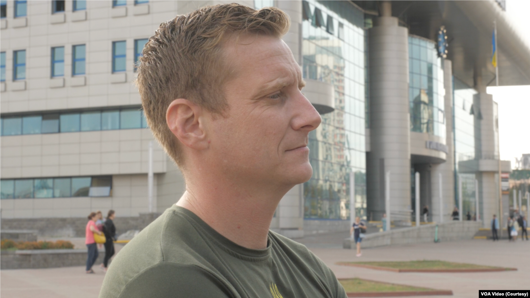 Уильям Аттиг, американский ветеран, соучредитель Американо-украинского ветеранского моста, во время визита в Киев,
2 сентября 2023 г.