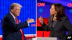 Donald Trump dan Kamala Harris akan melakukan debat pertama mereka pada tanggal 10 September mendatang (foto: ilustrasi). 