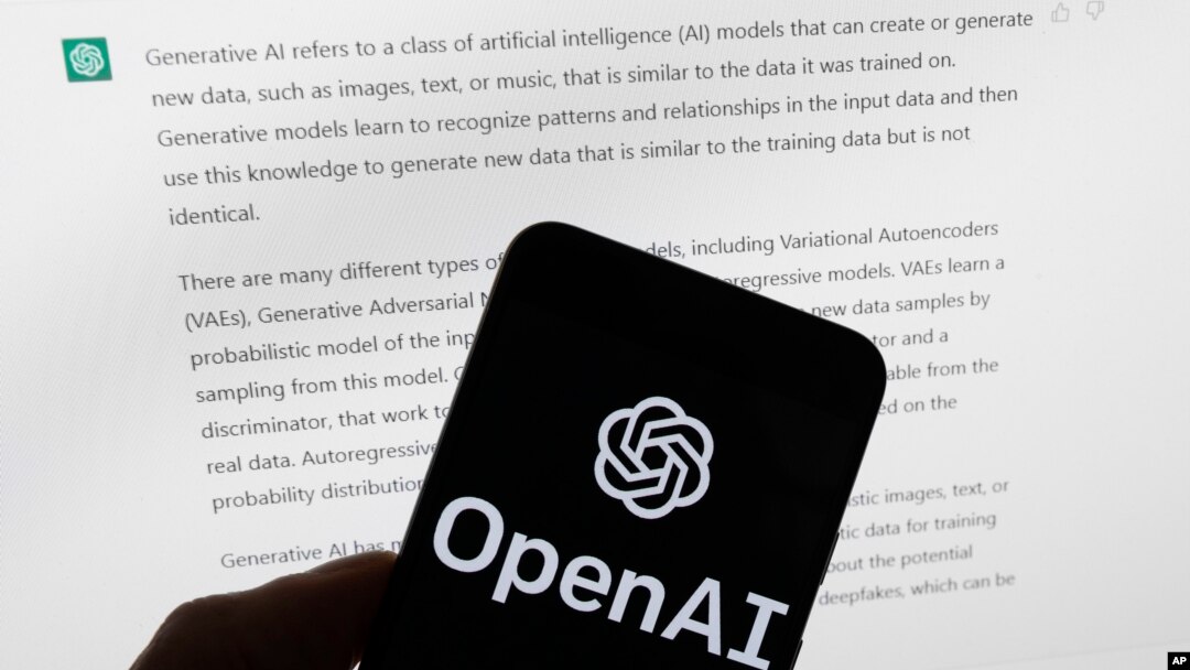 Logo OpenAI, Boston, 21. mart, 2023. (Foto: AP/Michael Dwyer)