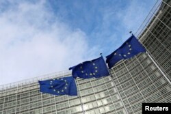 벨기에 브뤼셀 유럽연합(EU) 본부 건물 앞에 EU 깃발이 게양돼 있다. (자료사진)