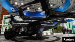 A Midnight electric air taxi manufactured by Archer is displayed at the 54th International Paris Air Show at Le Bourget Airport near Paris, June 21, 2023.