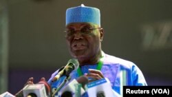 L'ancien vice-président du Nigeria, Atiku Abubakar, candidat du Parti démocratique du peuple (PDP).