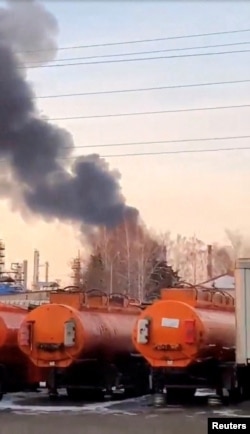 Ryazan ဒေသရုရှားရေနံလုပ်ငန်းကို ယူကရိန်းတိုက်ခိုက်အပြီးမြင်တွေ့ရပုံ (မတ် ၁၃၊ ၂၀၂၄)